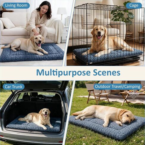 Large Size Washable Non‑deformable Rose-Velvet Comfort Dog Crate Mat in Saudi Arabia