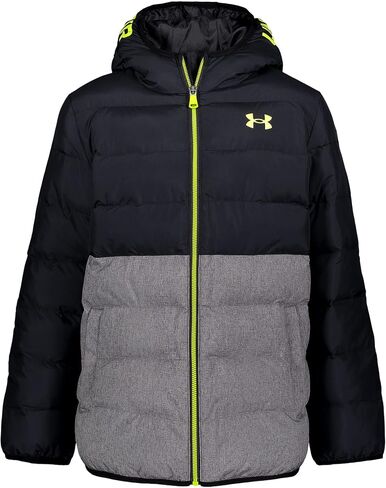 سترة منتفخة Pronto Colorblock للأولاد من Under Armour، متوسطة الوزن، سحاب للإغلاق، تطرد الماء in Kuwait