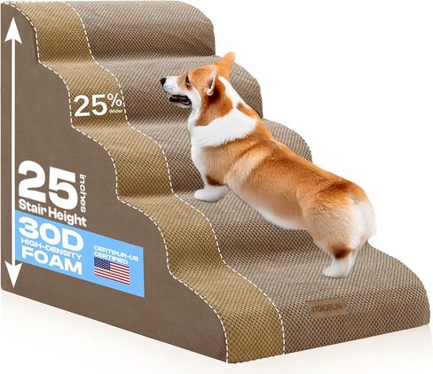 Miorun Extra Wide Dog Stairs for Large Dogs, 25" H Pet Steps for High Beds in Saudi Arabia