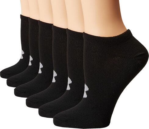 Under Armour Essential 2.0 No Show Socks 6-Pair White/Halo Gray/Assorted MD (Women's Shoe 6-10) in Kuwait