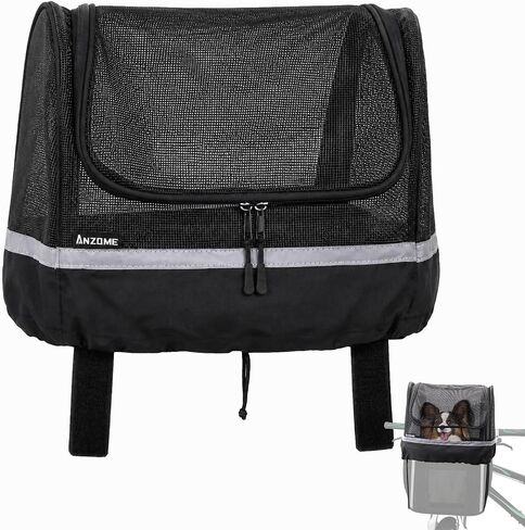 ANZOME Dog Bike Basket Cover, Drawstring Mesh Pet Safety Cover, Breathable in Saudi Arabia