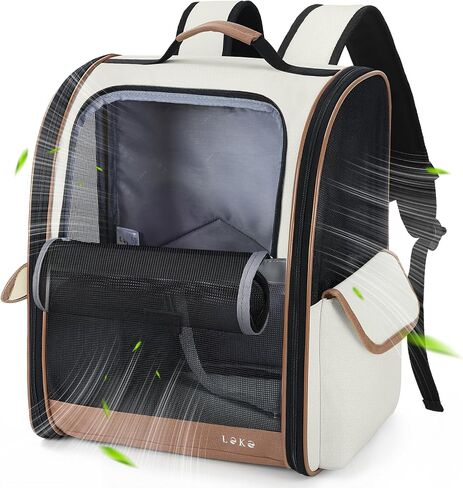 Lekereise Dog Carrier Backpack for Small Medium Dogs Cats up to 18 lbs, Breathable Pet Backpack Carrier with 3 Entrances, Collapsible Cat Backpack Carrier, Travel Hiking Puppy Backpack in Kuwait