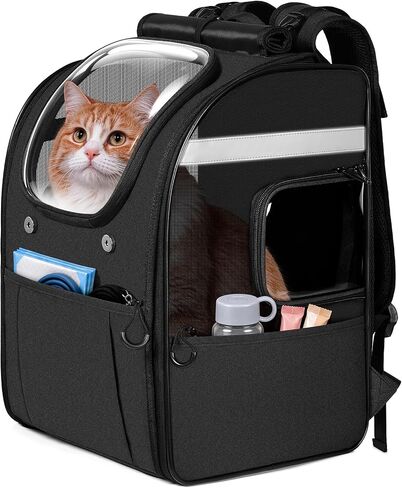 Apollo Walker Cat Carrier Backpack, Spacious, Stable and Breathable, Black in Kuwait