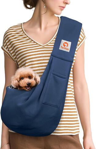 Tomkas Small Dog Sling Carrier - Classic Pocket & Classic Strap - Wrap Carrier - for 3-10 lbs Pets(Black) in Kuwait