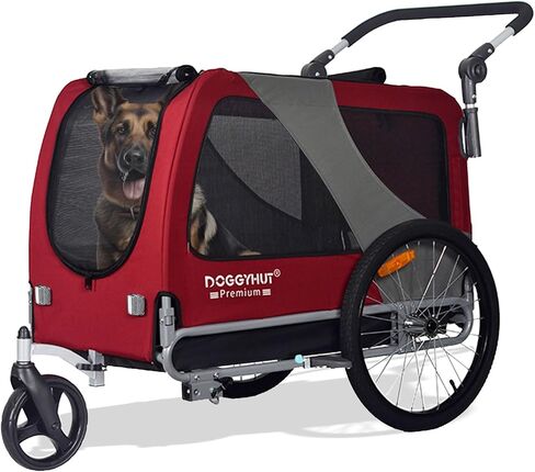 DOGGYHUT® Premium X Large Pet Bike Trailer Up to 100 lbs (Gray) in Kuwait