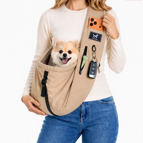 Dog Sling Carrier for Small Dogs & Cats 5-20 lbs, Adjustable Depth in Saudi Arabia