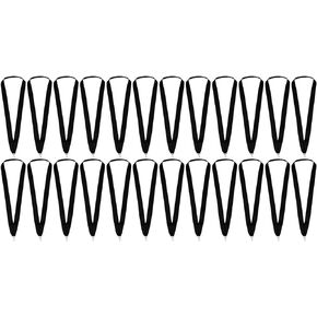 Juvale Black Award Ribbon Lanyards with Snap Clips for Sports Competitions (24 Pack)