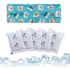 KUDES Dog Cooling Bandana Collar with Recyclable Ice Packs, Pet Dog Adjustable Ice Chill Out Collar Scarf Neck Cooler Wrap for Cat Small Medium Large Dogs Summer (Blue Dogs, Medium) in Kuwait