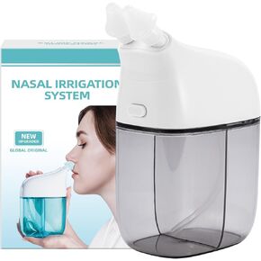 Nasal Irrigation System, Nasal Rinse Machine, Sinus Rinse Machine, Sinus Cleaner Machine with Water Tank & Waste Collection Tank - Nose Cleaner for Sinus,Sinus Adult,Allergy Relief - Blue