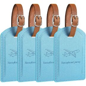 4 Pcs Luggage Tags for Suitcases with Privacy Cover Name Card Hawaiian PU Leather Travel Bag Tags Gifts for Women (Yellow)