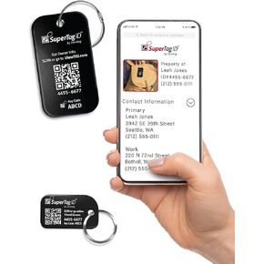Dynotag® Sentry Series Solid Metal Web Enabled Smart Luggage ID Tag + Keychain Tag (Black Bundle))