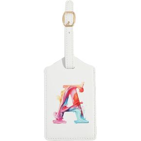 بطاقة الأمتعة الأولية، وبطاقة الأمتعة التي تحمل حرف Monogram، وبطاقة حقيبة السفر المصنوعة من جلد البولي يوريثان، وبطاقة السفر، وبطاقة الاسم، وبطاقة الهوية، وبطاقة تعريف الأمتعة (جلد أبيض + حرف رخامي أزرق، حرف A) in Kuwait