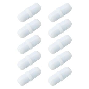 MECCANIXITY Magnetic Stirrer Mixer Stir Bar Rod 15mm/0.59" Cylinder Shape PTFE Coating Magnet White for Laboratory 10Pcs