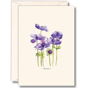 Earth Sky + Water - Anemones Notecard Set - 8 Blank Cards with Envelopes