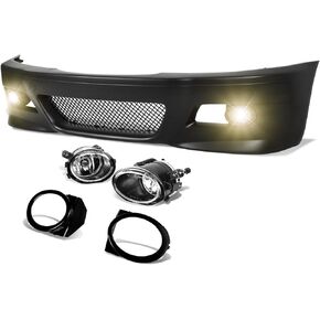 DNA Motoring FBP-FL-002 Polypropylene ABS Front Bumper+Fog Light (M5 Style) [For 96-03 BMW E39], Black