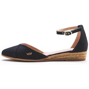 VISCATA Montroig Canvas Espadrille with Ankle Strap Handmade 1 ½" Heel Women's Sandals with Breathable Cotton Canvas and 100% Natural Jute Midsole for all Casual Occasions
