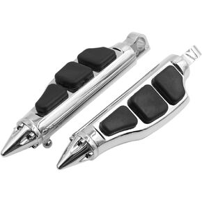F FIERCE CYCLE 1 Pair 10mm Aluminum Aolly Motorcycle Rearsets Rear Set Footrest Footpeg Foot Rest Peg Bike Bicycle Cycling Black Silver Tone for Harley Davidson
