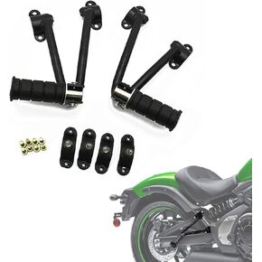 Motorcycle Foot Pegs Rear Passenger Footrest for Kawasaki Vulcan S 650 VN650 2015-2023 Foldable Anti-slip Pedal Mounting Bracket Black