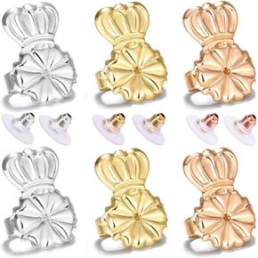 Magic Earring Lifters and Earring Backs Pack – Hypoallergenic Adjustable Earring Lifts and Earring Bullets Backs – Perfect for Drooping Earrings