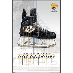 Trends International NHL Nashville Predators - Drip Skate 21 Wall Poster, 14.725" x 22.375", Black Framed Version
