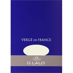 Lalo 11400L - Pad of 50 Plain Laid Sheets A5, 100 g, Vergé De France, White