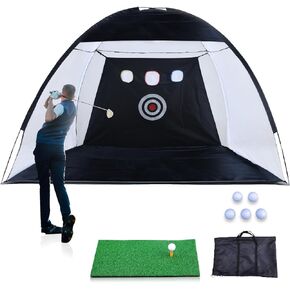 Golf Net, 10x7ft Golf Practice Net and Mat, Golf Hitting Nets Golf Driving Net with Target/Mat/Balls/Tee/Bag for Backyard Home Driving Training Swing Indoor/Outdoor