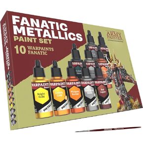 The Army Painter Warpaints Fanatic: Metallics Paint Set Combo Acrylic Paint Set Model Paint Set Miniature Painting Kit