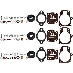 3 Pack Carburetor Carb Rebuild Repair Kit 396701 392061 398729 Replacement for Yacht 65 70 75 HP