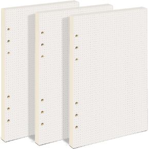 A5 Refill Paper, [3 Pack] Refillable Paper Blank Filler Paper Loose Leaf Paper, 6-Holes Inserts 135 Sheets (270 Pages) for 6 Ring Organizer Refillable A5 Binder Notebook Planner Leather Journal
