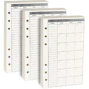 A5 Refill Paper, [3 Pack] Refillable Paper Blank Filler Paper Loose Leaf Paper, 6-Holes Inserts 135 Sheets (270 Pages) for 6 Ring Organizer Refillable A5 Binder Notebook Planner Leather Journal