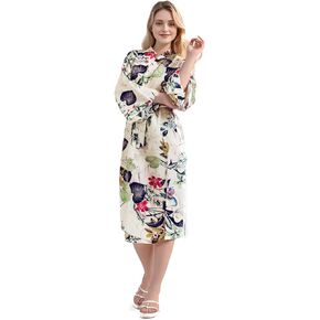 ASDTGOE Women Long cotton Floral Fashion Sexy Bride Robe Wedding Robe