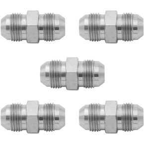 3/8" JIC Male x 3/8" JIC Male Flared Straight Tube Hydraulic Adapter Fitting (5-PACK) | 2403-06-06