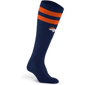 For Bare Feet NFL DENVER BRONCOS Cozy Feather Compression Varsity Stripe Team Color Large/Extra Large
