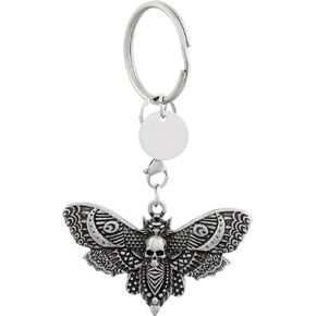 Sacina Gothic Luna Moth Butterfly Keychain, Skull keychain, Car Keychain, Goth Keychain, Cool Keychain, Goth Acessories, Christmas Jewelry Gift for Women