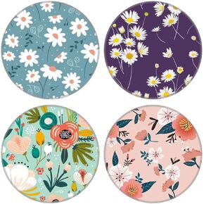 Multi-Function Cell Phone Stand, Pink White Daisy Flower Floral Expanding Stand Grip for Smartphones and Tablets (4 Pack)