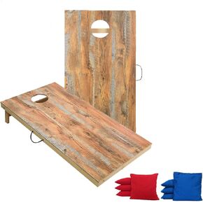 Solid Wood Premium Corn Hole Outdoor Game Set, 2 Regulation and Waterproof Cornhole Game Boards, with 8 Toss Bags, Perfect for Outdoor Indoor in Saudi Arabia