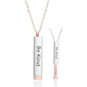 Be Kind Of A B Necklaces For Women Hidden Message Necklace Best Friends Sorority Sisters Inspirational Bar Necklace Stainless Steel Friendship Gift Jewelry