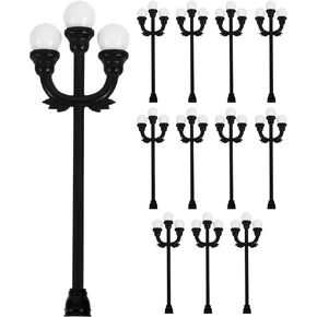 Totority Miniature Street Lamp Models 12PCS Dollhouse Street Lights Mini Street Lamp Models Railway Train Lampposts for Micro Landscape Fairy Garden Miniature Doll House Accessories Miniature Lamp Pos