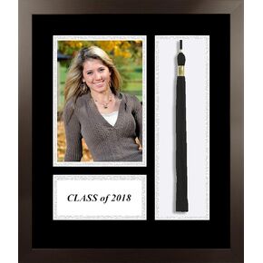 Campus Images NCAA Generic Unisex Academic Photo Frame2018 Academic Espresso Photo Frame & Silver Matting with Tassel Opening 5 x 7 Inches Photo Opening Black One Size