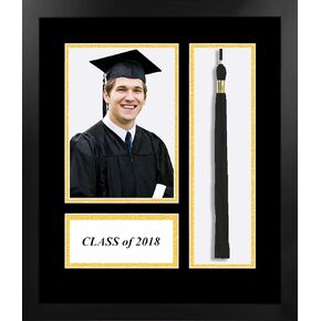 Campus Images NCAA Generic Unisex Academic Photo Frame2018 Academic Photo Frame & Gold Matting with Tassel Opening 5 x 7 Inches Photo Opening Black One Size