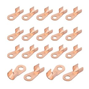 Fielect 50pcs Open Copper Wire Battery Lugs OT-30A Battery Cable Ends Eyelets Crimp Ring Terminals Connectors Bolt Hole for Applicable Wire Diameter 2.5-6mm2