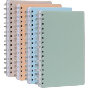 Oxford Poly Spiral Notebooks, Small 5.7 x 8.5 Book, Thick Poly Cover, White Paper, College Rule, 80 Sheets/160 Pages, Neutral Colors, 4 Pack (69721)