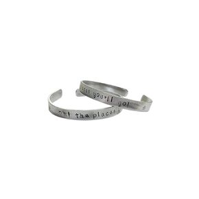 Oh! The Places You'll Go! Handstamped quote bracelet, perfect for a graduate or traveler or adventurer