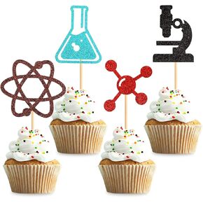 Keaziu 36 Pack Science Cupcake Toppers Baby Shower Kids Astronomy Biology Chemistry Physics Science Theme Birthday Party
