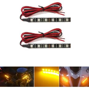 Universal 2pc 4in Motorcycle LED Turn Signal Light Amber LED Strip Light Bar for Motorcycle Car Scooter ATV UTV Golf cart Front Rear Turning Indicator Lights Blinker Tail Running Light
