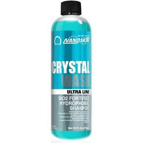 Nanoskin Ultra Line CRYSTAL WASH SiO2 High Foaming Shampoo 1 Gallon – Concentrated Ceramic Car Wash Soap Works with Foam Cannons, Foam Guns or Bucket Washes | For Cars, Trucks, Boats, Motorcycles, RVs