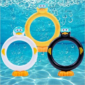 Crazy Music Pool Toys Diving Rings Summer Swimming Duck Pool Toys Underwater Games Diving Rings 3 Packs(Rings)