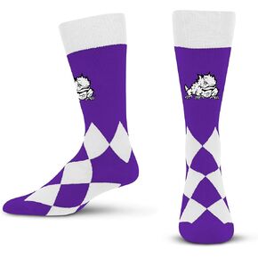 For Bare Feet Unisex NCAA TCU Horned Frogs Big Diamond Team Color Socks OSFM