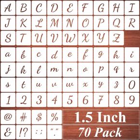 1 Inch Alphabet Letter Stencils for Painting - 70 Pack Letters and Numbers Stencil Templates with Signs for Painting on Wood, Reusable Number and Letter Stencils for Chalkboard Wood Signs & Wall Art