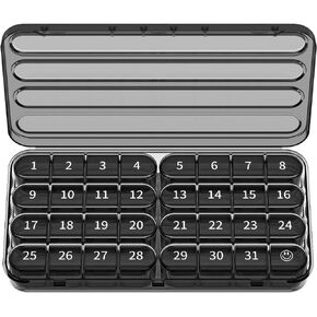Zoksi Monthly Pill Organizer 1 Time a Day, 30 Day Pill Box Organizer Once a Day, One Month Large Pill Case for Travel, 31 Day Daily Medcine Container for Vitamins, Supplement & Medication (Pink)